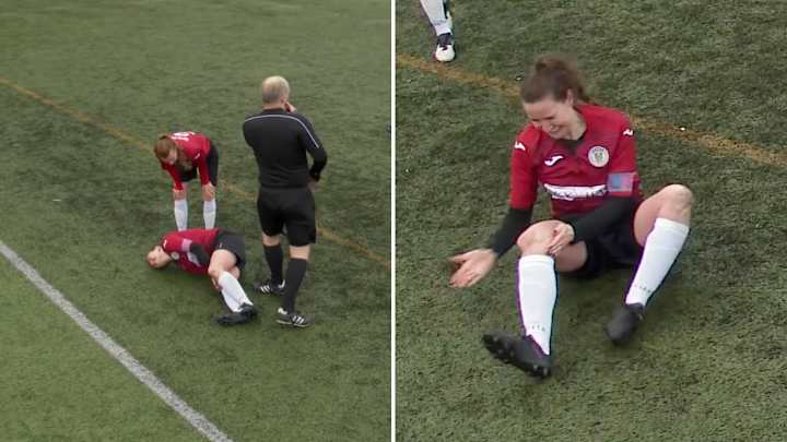 Scottish Soccer Player Whacks Her Dislocated Knee Back Into Place, Keeps Playing Scottish Soccer Player Whacks Her Dislocated Knee Back Into Place, Keeps Playing