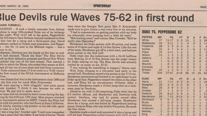 March Rewind: Blue Devils Slap Floor To Get Coach K's First NCAA Win