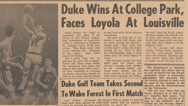 March Rewind: '63 Blue Devils Make Final Four For First Time Ever