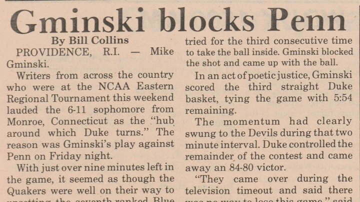 March Rewind: Mike Gminski Lifts '78 Blue Devils to Regional Final March Rewind: Mike Gminski Lifts '78 Blue Devils to Regional Final