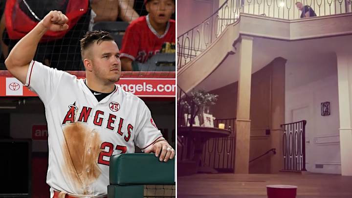 Mike Trout Makes Amazing Golf Trick Shot in His House