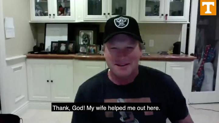 Watch: Raiders Head Coach Jon Gruden Crashes Tennessee Online Class Watch: Raiders Head Coach Jon Gruden Crashes Tennessee Online Class