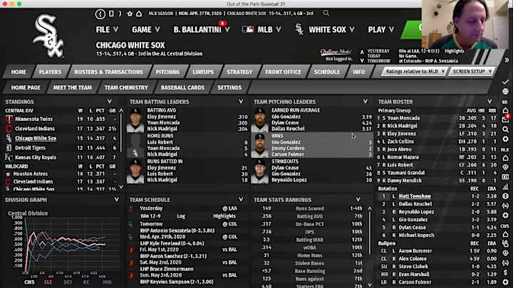 2020 OOTP sim: White Sox run wild for 12-9 win in extras