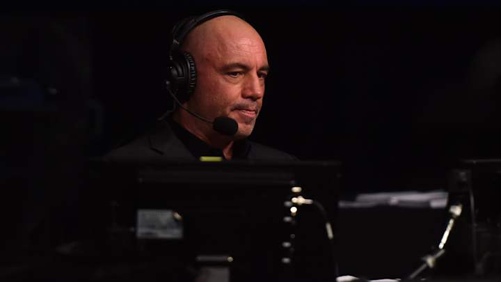Joe Rogan Does Post-Fight Interviews in Octagon at UFC 249