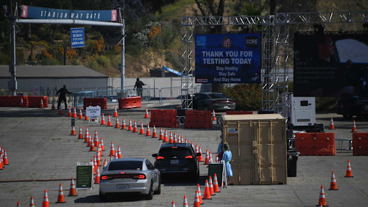 Mayor Garcetti, Dodgers, LAFD and Core Partners Open County's Largest Testing Site at Dodger Stadium Mayor Garcetti, Dodgers, LAFD and Core Partners Open County's Largest Testing Site at Dodger Stadium