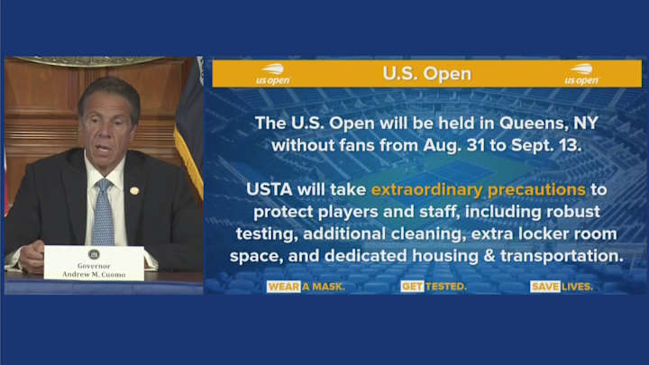 Cuomo: U.S. Open Will Be Held Aug. 31 to Sept. 13 in New York City Without Fans