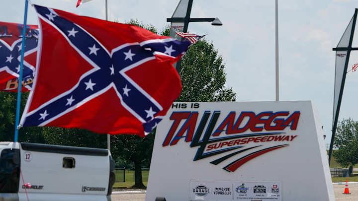 Confederate Flags Fly Outside, Above Talladega Superspeedway After NASCAR Ban Confederate Flags Fly Outside, Above Talladega Superspeedway After NASCAR Ban