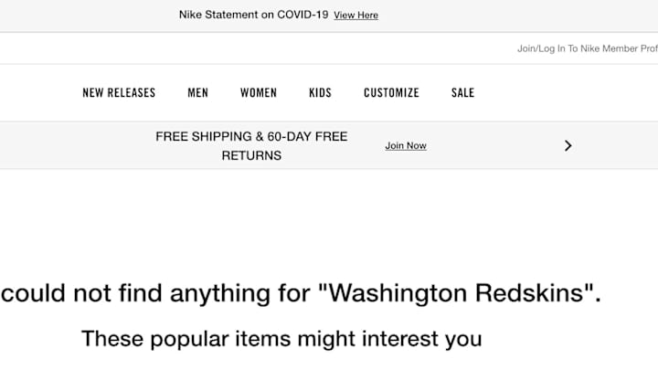 Walmart, Nike & Others Remove Merchandise of Washington Football Team