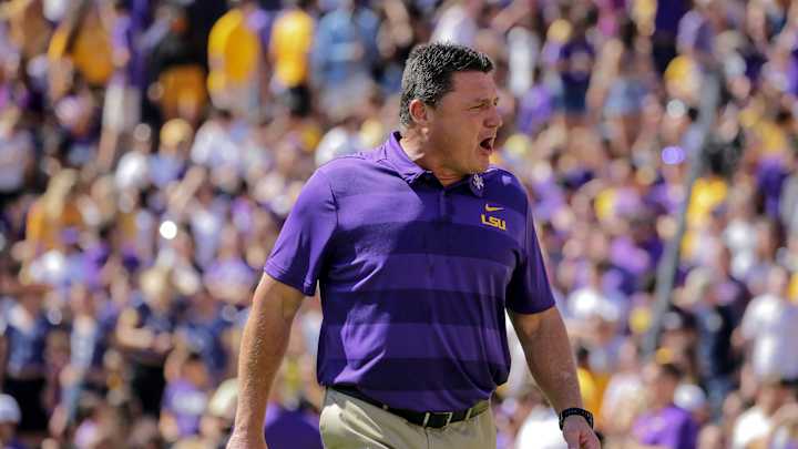 LSU Football Coach Ed Orgeron Says Team Will Play 2020 Season in a “Cow Pasture” if Necessary