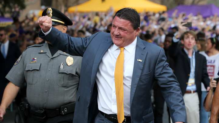 LSU Football Coach Ed Orgeron Happy With the Progress of the 2021 Class, Says There’s Still Work to be Done