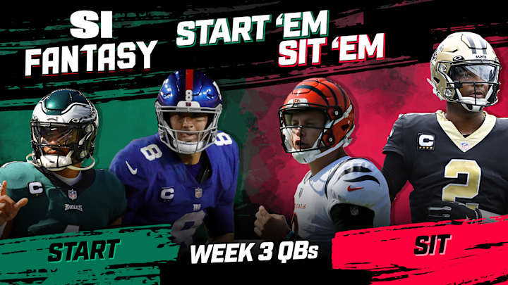 Start 'Em, Sit 'Em Fantasy Football Week 3: Quarterbacks - Fades, Sleepers, Matchups, DFS Bargains Start 'Em, Sit 'Em Fantasy Football Week 3: Quarterbacks - Fades, Sleepers, Matchups, DFS Bargains
