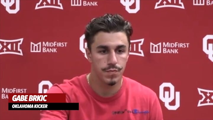 WATCH: Oklahoma Kicker Gabe Brkic West Virginia Press Conference