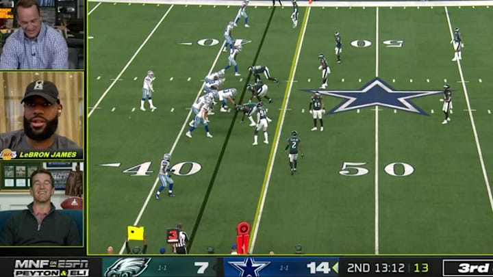 LeBron James Predicts Cowboys Touchdown With Manning Brothers on 'MNF' LeBron James Predicts Cowboys Touchdown With Manning Brothers on 'MNF'