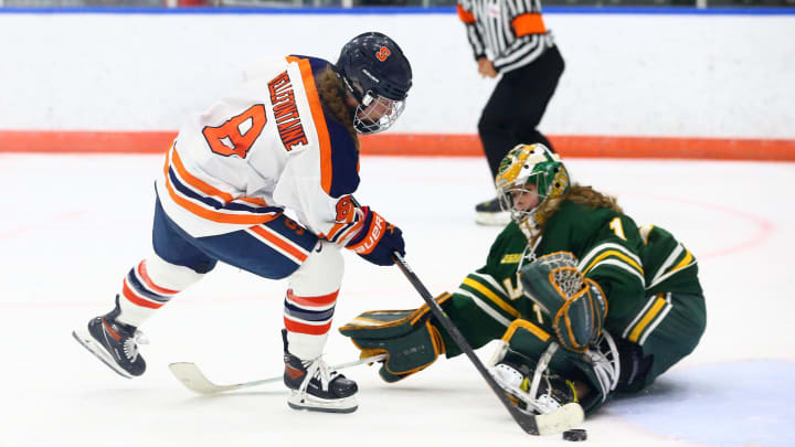 Syracuse Ice Hockey Falls in Overtime to Clarkson in Home Opener Syracuse Ice Hockey Falls in Overtime to Clarkson in Home Opener