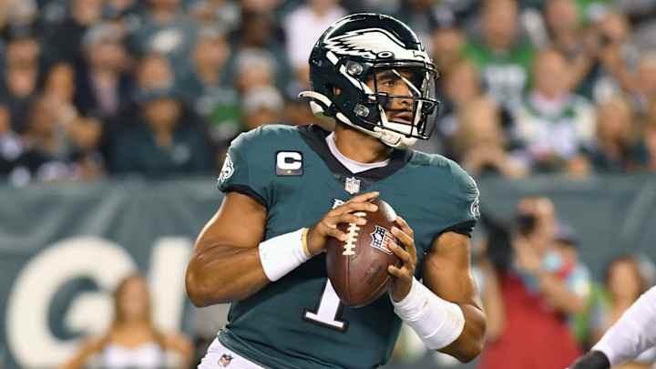 Jalen Hurts Almost Hits Security Guard With Football After Rushing TD