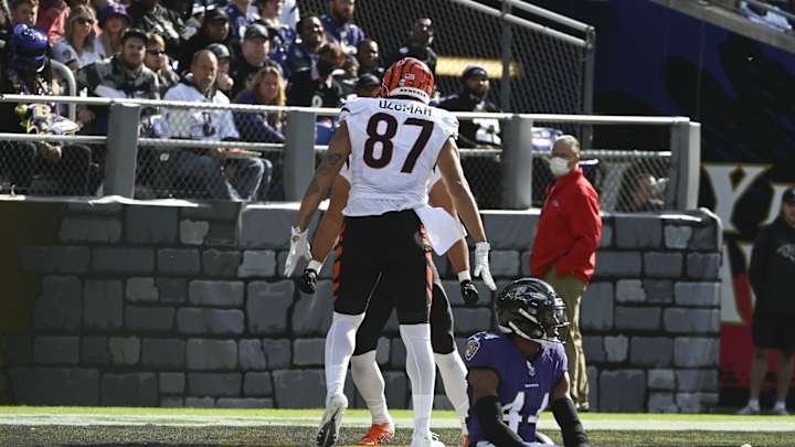 Watch: Joe Burrow Throws 32-Yard Touchdown to C.J. Uzomah, Bengals Lead Ravens 20-17