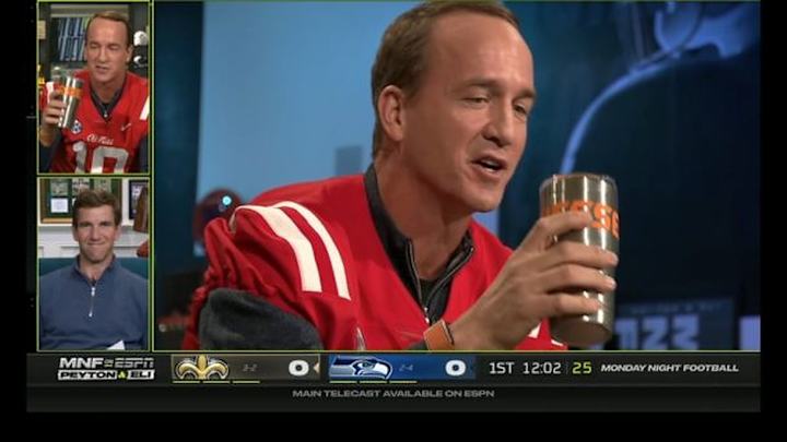 LOOK: Ole Miss Wins ‘MNF’ TV Attention as Peyton Manning Loses Rebels Bet