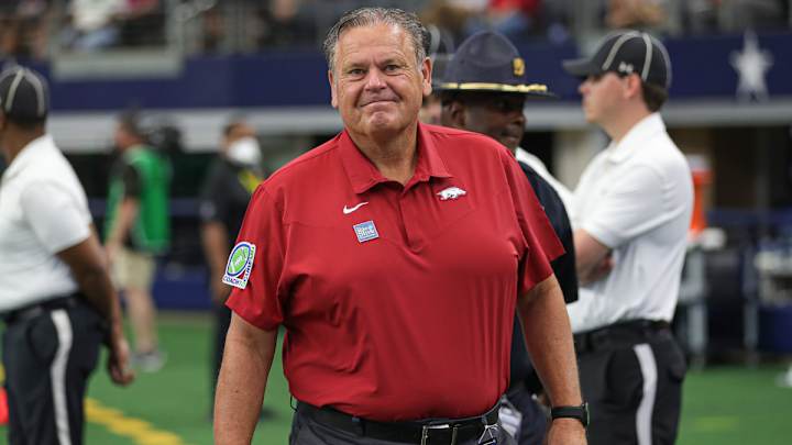 Arkansas Coach Sam Pittman on Facing Alabama, and What His Mom Said When Nick Saban Tried to Hire Him