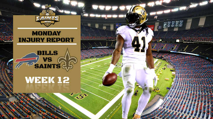 Week 12: Saints Monday Injury Report