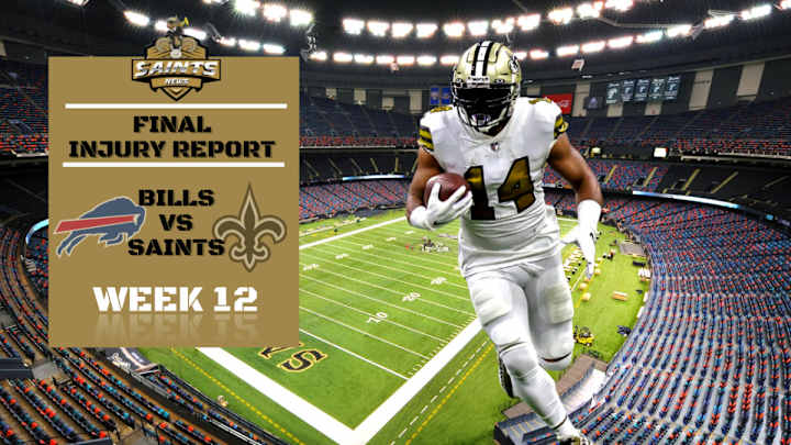 Week 12: Saints Wednesday Injury Report Week 12: Saints Wednesday Injury Report