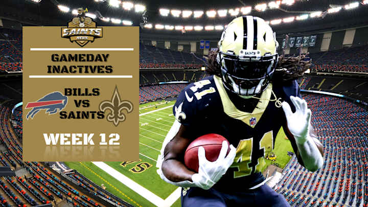 Week 12: Saints Inactives List Week 12: Saints Inactives List