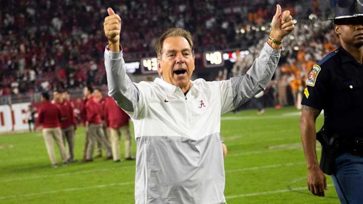 Nick Saban Dances in Alabama's Locker Room After Iron Bowl Win Nick Saban Dances in Alabama's Locker Room After Iron Bowl Win