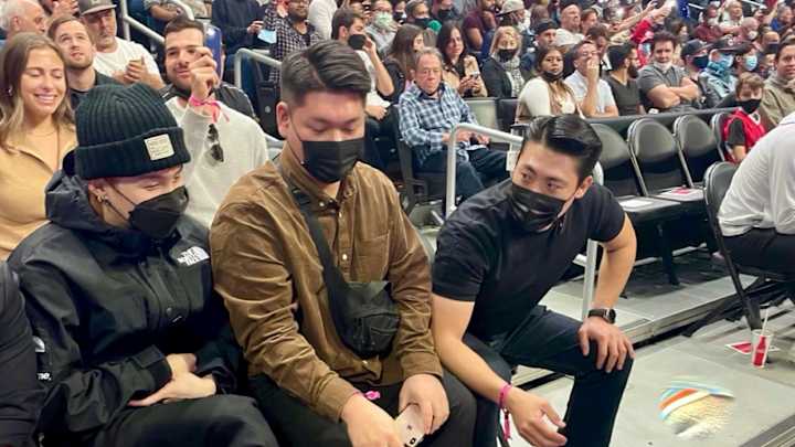 New Photo of BTS Superstar Suga at LA Clippers Game New Photo of BTS Superstar Suga at LA Clippers Game