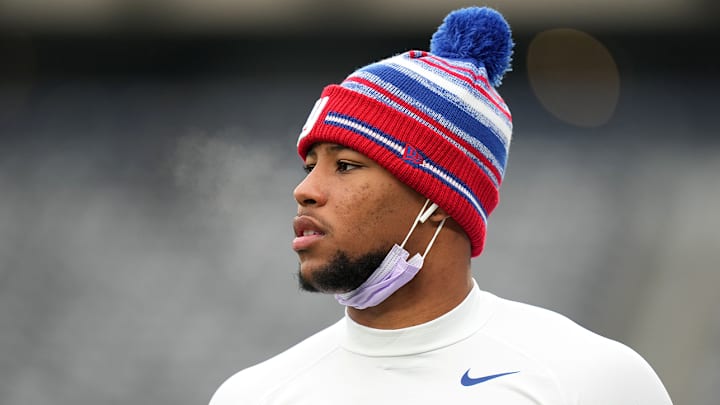 Saquon Barkley Limited at Practice With Ankle Injury Saquon Barkley Limited at Practice With Ankle Injury