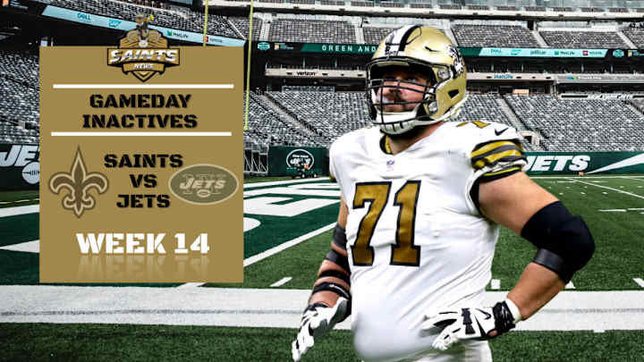 Week 14: Saints Inactives List
