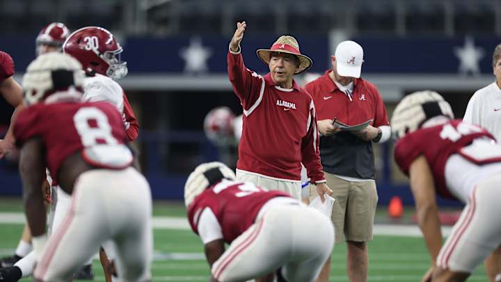 Photos and Video from Alabama Football's First Cotton Bowl Practice in Dallas Photos and Video from Alabama Football's First Cotton Bowl Practice in Dallas