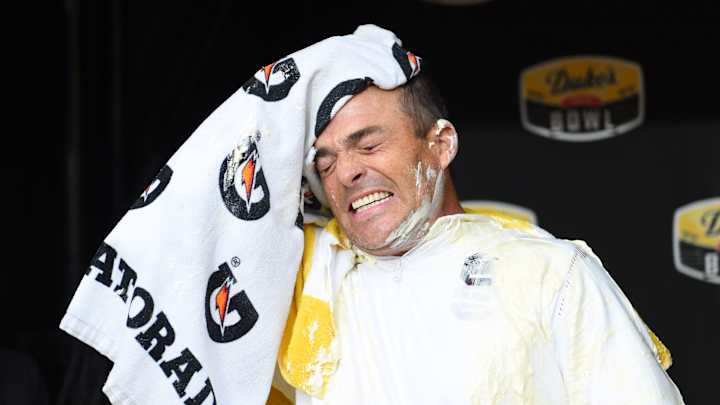 South Carolina Coach Shane Beamer Receives Celebratory Mayo Bath