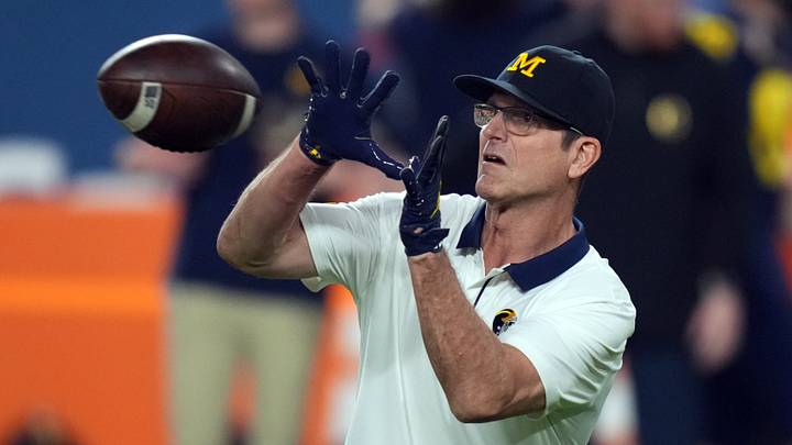 Jim Harbaugh Brings Intensity During Pregame Orange Bowl Interview Jim Harbaugh Brings Intensity During Pregame Orange Bowl Interview