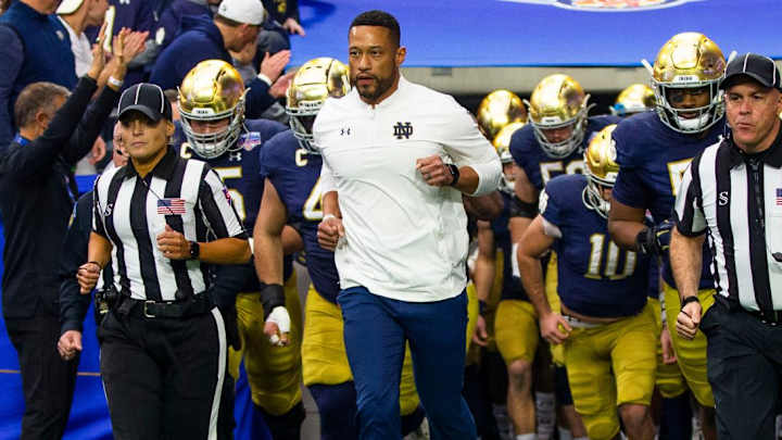 Marcus Freeman Discusses Notre Dame's Fiesta Bowl Loss To Oklahoma State
