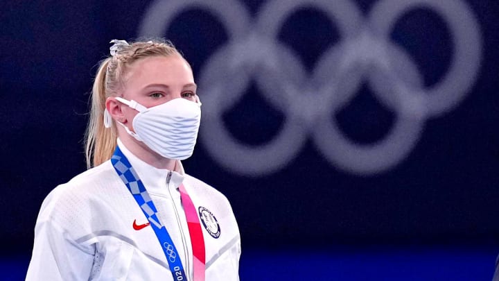 Olympic Gold Medalist Jade Carey Scores First-Ever Collegiate Perfect 10 on Uneven Bars