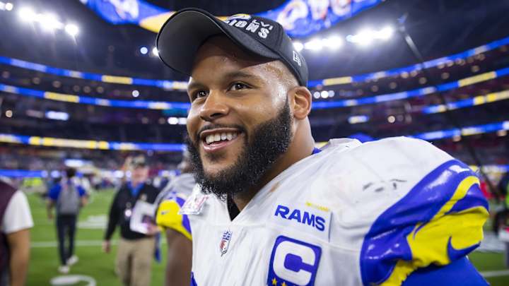 Aaron Donald Thought Retirement Conversation with Rodney Harrison Was Private Aaron Donald Thought Retirement Conversation with Rodney Harrison Was Private