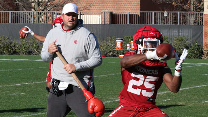 Oklahoma's Offense Ramping up the Speed at Spring Practice Under Jeff Lebby Oklahoma's Offense Ramping up the Speed at Spring Practice Under Jeff Lebby