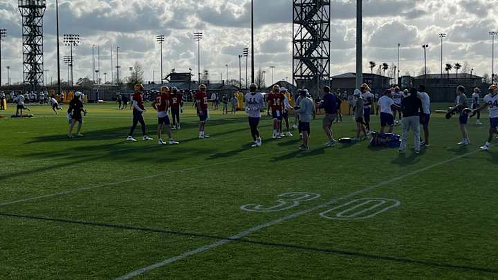 Tiger Practice Report: LSU QB's Go Through Footwork Drills on Third Day