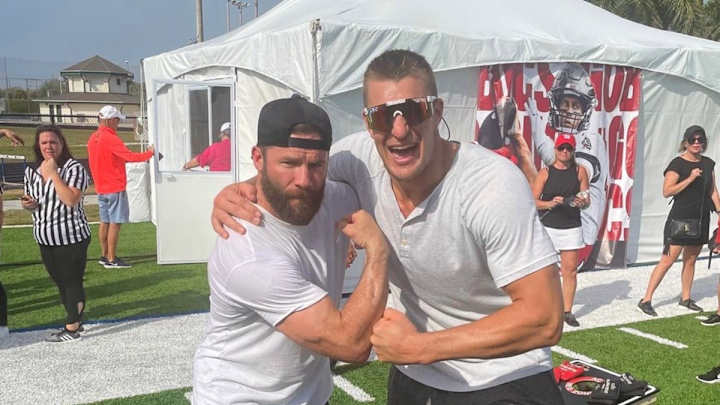 Rob Gronkowski and Julian Edelman pictured together in Tampa Bay Rob Gronkowski and Julian Edelman pictured together in Tampa Bay
