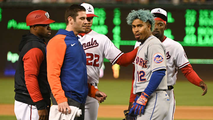 Francisco Lindor Exits Game After Scary Hit By Pitch, Benches Clear Between Mets and Nationals