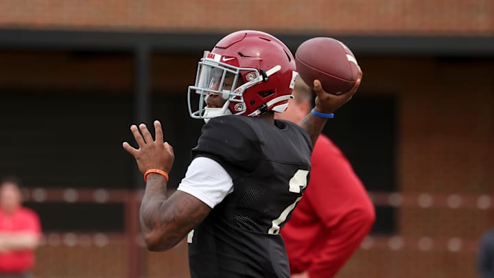Jalen Milroe shows off his skills for White team at A-Day