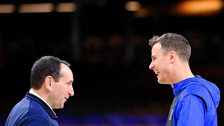 Jon Scheyer Gives Coach K a Puppy For Retirement Gift