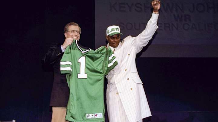 Remembering Keyshawn Johnson’s Unforgettable Draft-Day Suit Remembering Keyshawn Johnson’s Unforgettable Draft-Day Suit