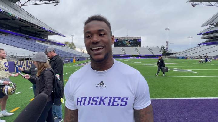 A Moment with UW Running Back Jay'Veon Sunday A Moment with UW Running Back Jay'Veon Sunday