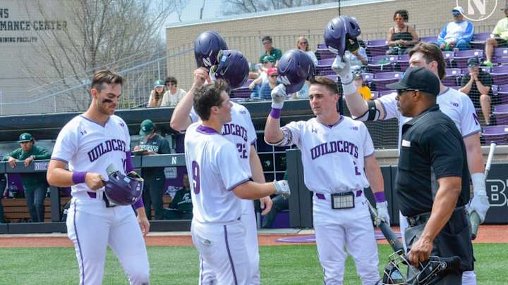 Northwestern Baseball uses fast start at the plate, dominant outing from Farinelli to beat Purdue, 11-1.