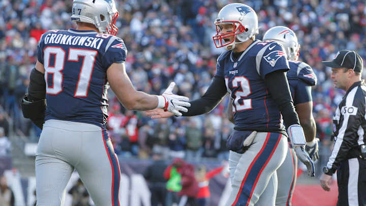Tom Brady, Rob Gronkowski spotted in New England Patriots gear