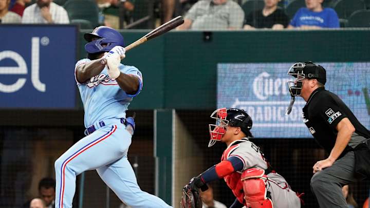 Rangers' Bats Come Alive In Front of Record Crowd To Top Braves, 7-3