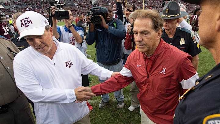 WATCH: Aggies Jimbo Fisher Continues His Crusade Against Alabama Coach Nick Saban