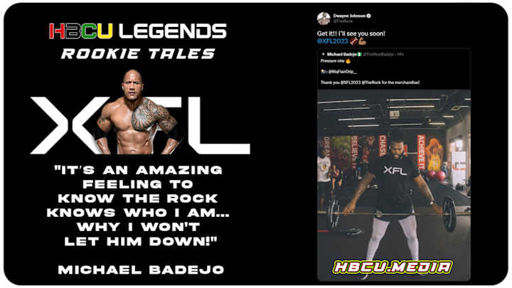 'The Rock' Gives HBCU Star Badejo an XFL Shoutout on Twitter