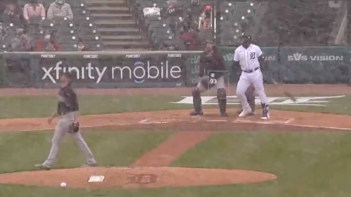 Miguel Cabrera Slides Into Second Base After Hitting First Home Run of 2021 MLB Season