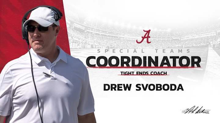 Drew Svoboda Added to the Alabama Football Coaching Staff